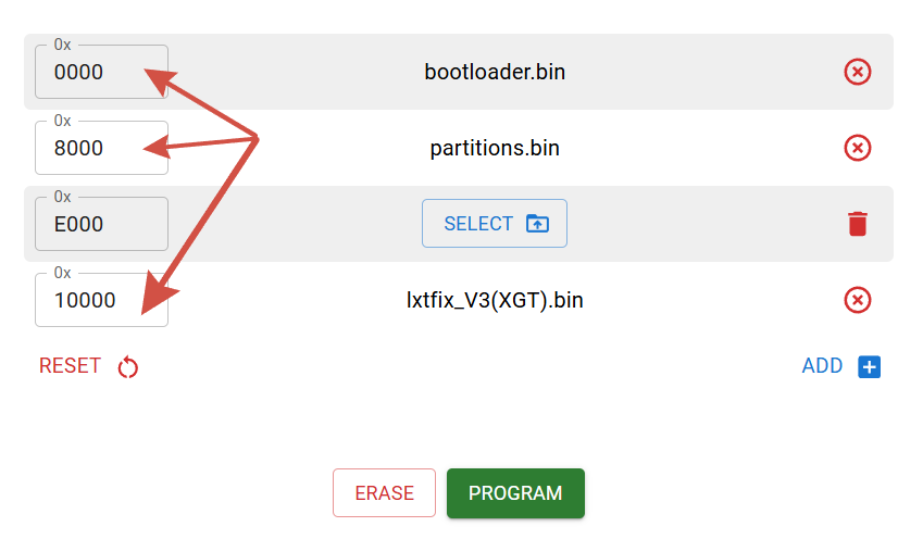 Интерфейс программатора
