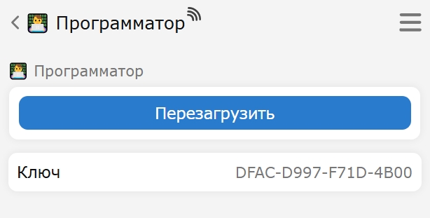 Вкладка программатора